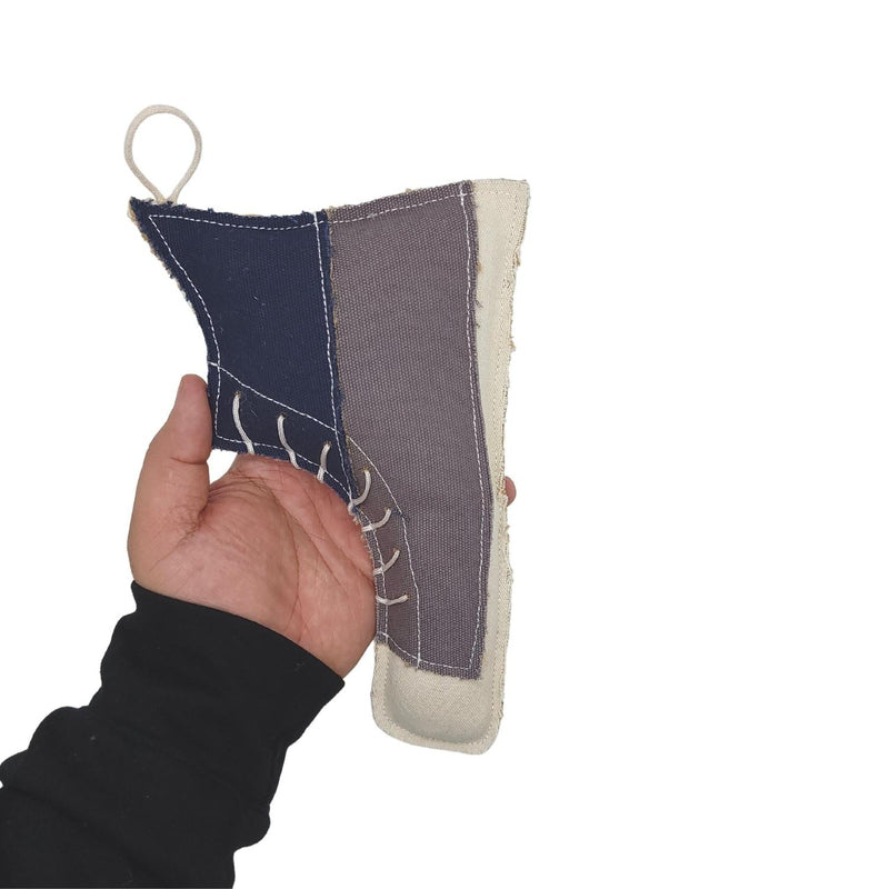 Sustainable Shoe-Shaped Canvas & Jute Chew Toy for Dogs