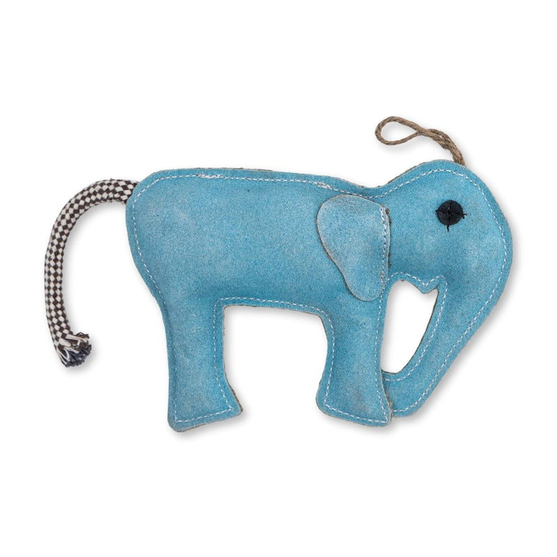 Artisan-Crafted Natural Leather Elephant Dog Chew Toy