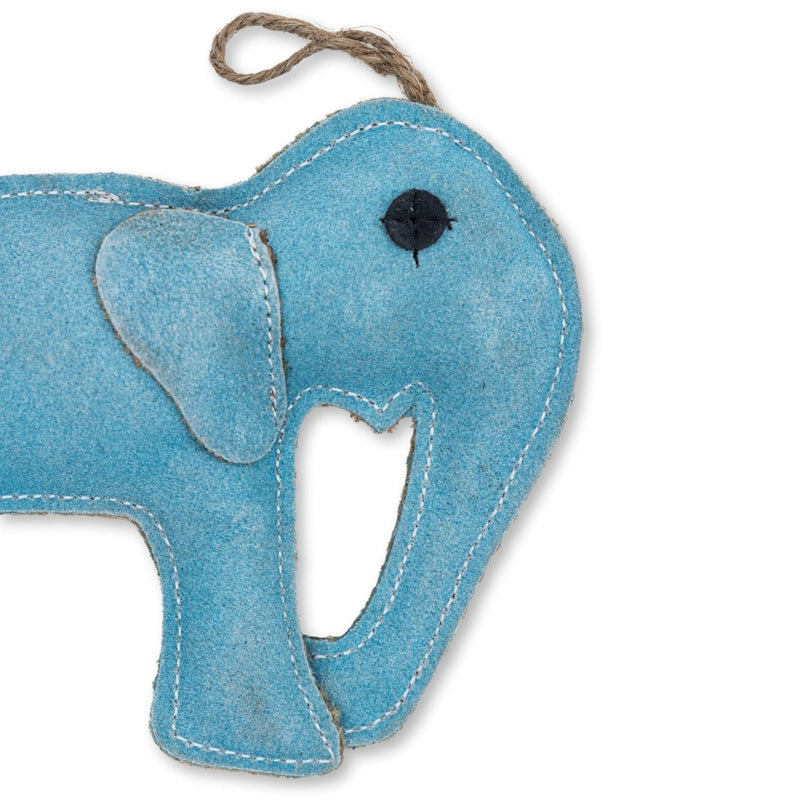 Artisan-Crafted Natural Leather Elephant Dog Chew Toy