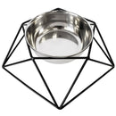 Modern Artisan Geometric Single Dog Bowl Elevated Feeder