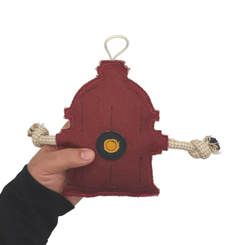 Sustainable Fire Hydrant Canvas & Jute Chew Toy for Dogs