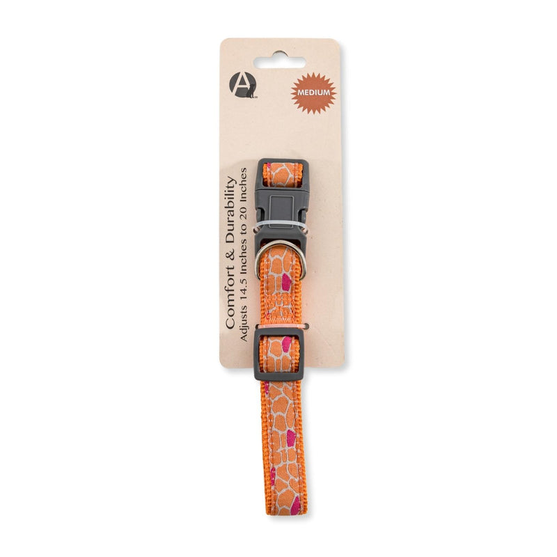 Stylish Nylon Collar for Dogs with Embroidered Giraffe Design
