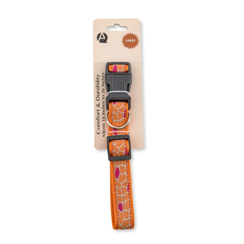 Stylish Nylon Collar for Dogs with Embroidered Giraffe Design