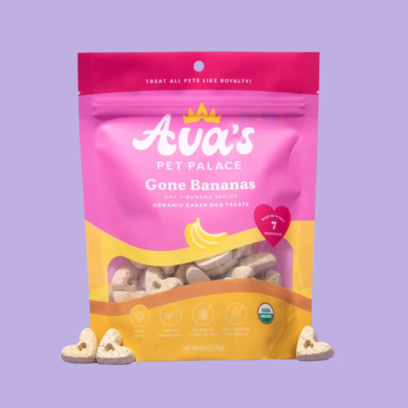 Ava's Pet Palace Organic Baked Dog Treats - Gone Bananas