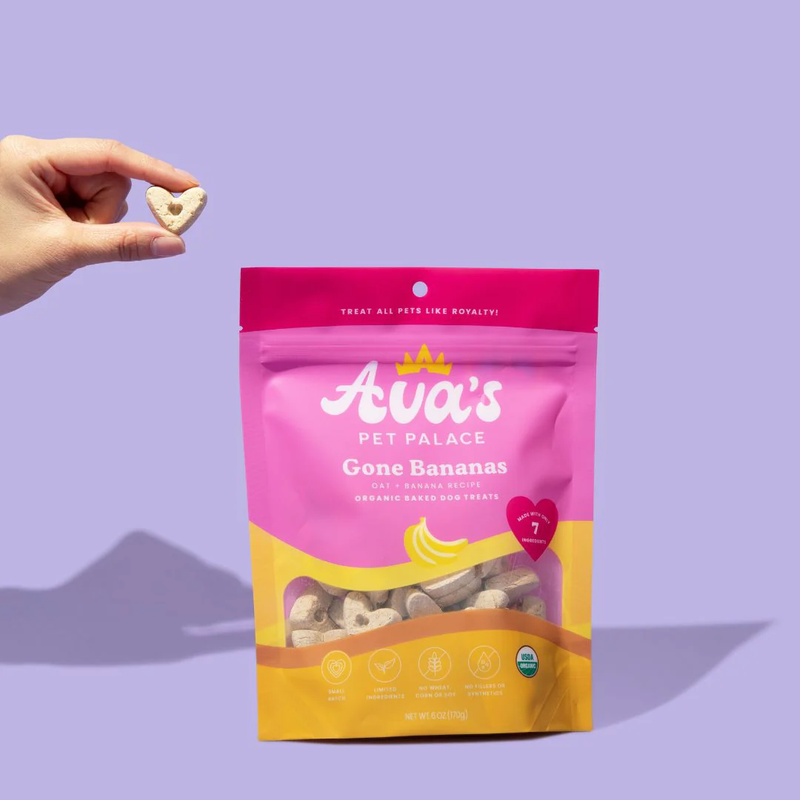 Ava's Pet Palace Organic Baked Dog Treats - Gone Bananas