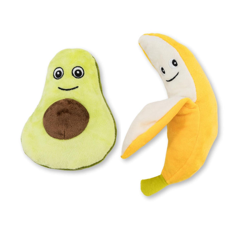 Avocado and Banana Plush Dog Toy Gift Set for Playful Paws