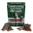 Country Living 6” Gullet Flats Dog Treats – 20 Count Bag – All-Natural Beef Esophagus Chews – High-Protein, Easily Digestible, Single-Ingredient Dog Treats – Grain-Free & Long-Lasting
