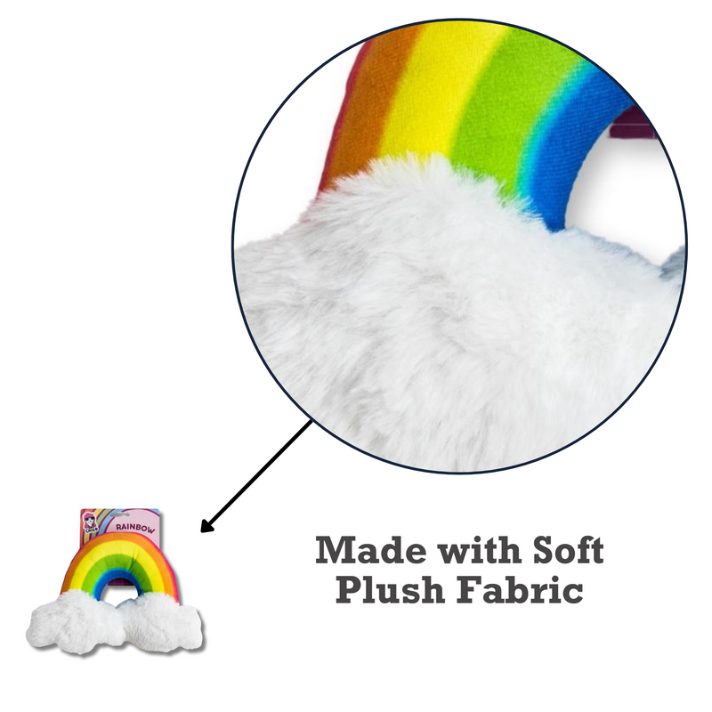 Enchanted Rainbow Magical Squeaker & Crinkle Plush Dog Toy