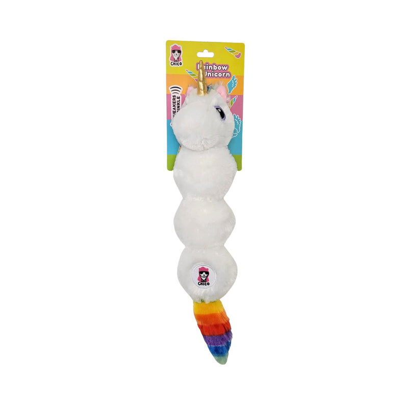 Magical Rainbow Unicorn Squeaking Plush Dog Toy