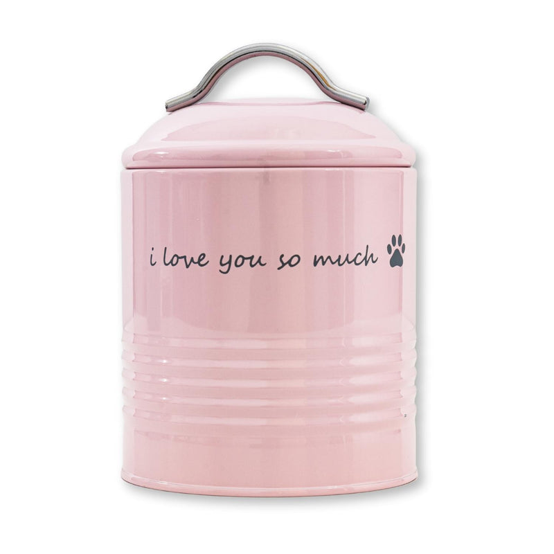 I Love You So Much Dog Treat Canister Gift Set - Pink