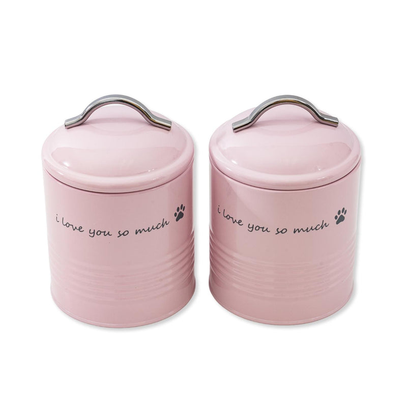 I Love You So Much Dog Treat Canister Gift Set - Pink