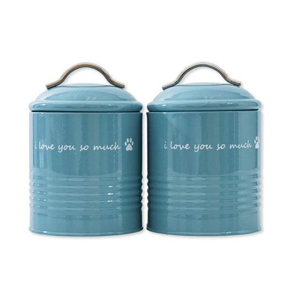 I Love You So Much Dog Treat Canister Gift Set - Blue