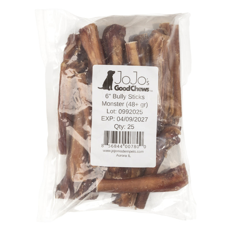 Natural Beef Bully Stick Dog Treats - 6" Monster