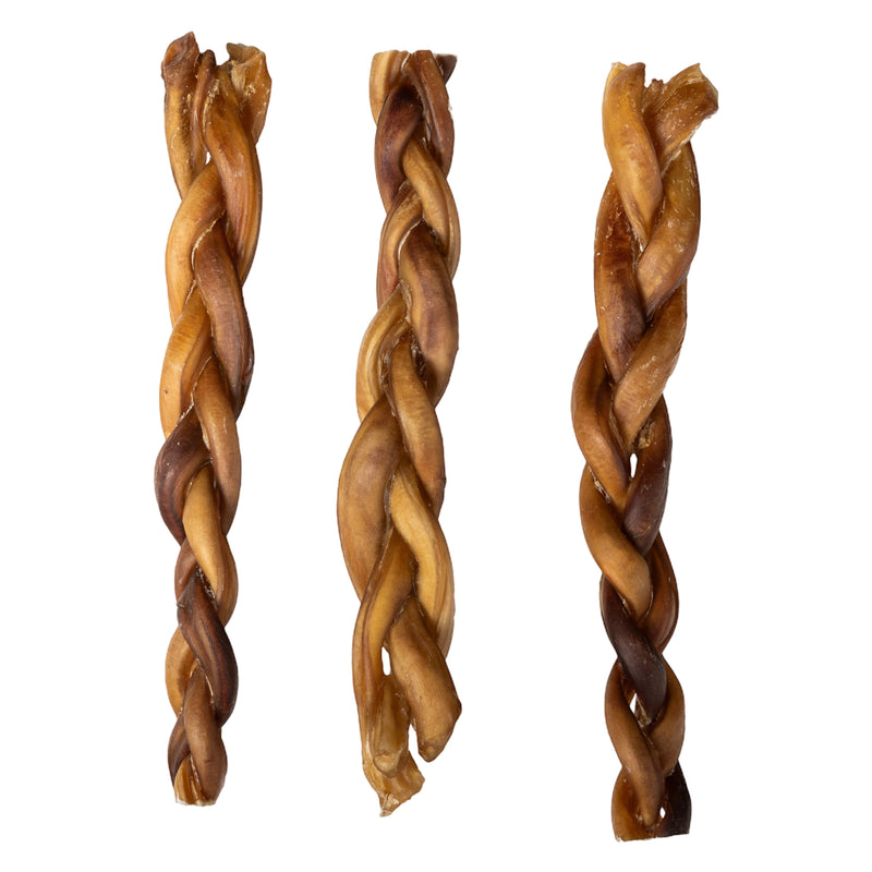 12” Thin Braided Bully Sticks - All-Natural Dog Treats