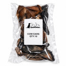 Natural, single-ingredient beef ears with hair that provide a satisfying chew and a natural source of dietary fiber, with 10 whole ears per bag.