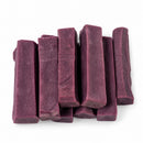 Handmade Himalayan yak cheese dog chews with natural blueberry flavor, made from yak milk, cow milk, lime juice, and salt, offering a firm, protein-rich, rawhide-free chew in 10-count packs available in Small, Medium, and Large.