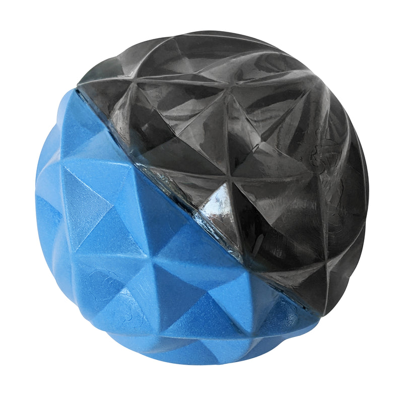 Durable Dog Chew Toy with Textured Geometric Ball Design