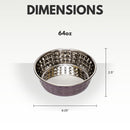 Lavender-tinted hammered stainless steel dog bowl