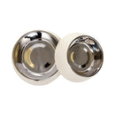 Twill Round Melamine Stainless Steel Dog Bowl - White Swan