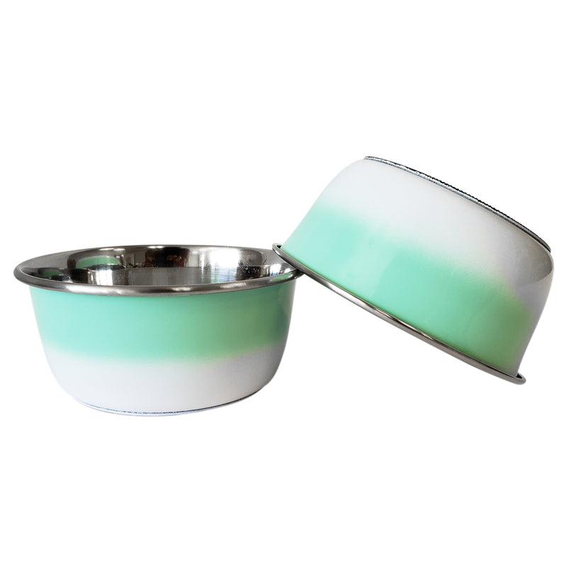 Eco-Friendly Stainless Steel Deep Dog Bowl - Mint Green