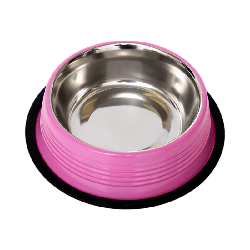 Eco-friendly Non Skid Ribbed Cat & Dog Bowl (Pink)