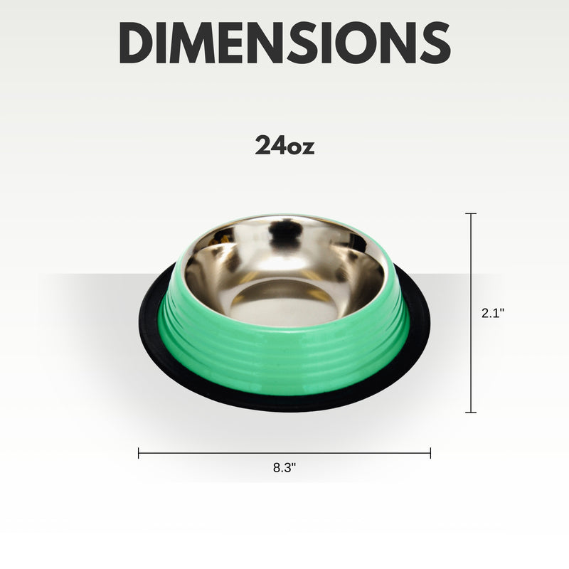 Eco-friendly Non Skid Ribbed Cat & Dog Bowl (Irish Green)