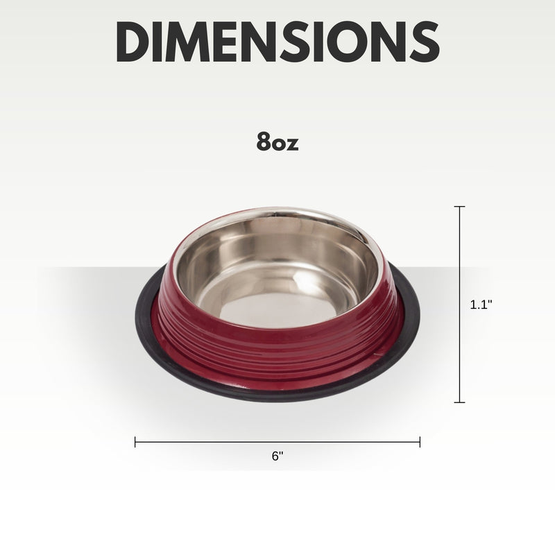 Eco-friendly Non Skid Ribbed Cat & Dog Bowl (Merlot Red)