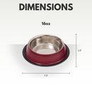 Eco-friendly Non Skid Ribbed Cat & Dog Bowl (Merlot Red)