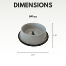 Non Skid Stainless Steel Dog Bowl with Dog Print - Cool Gray