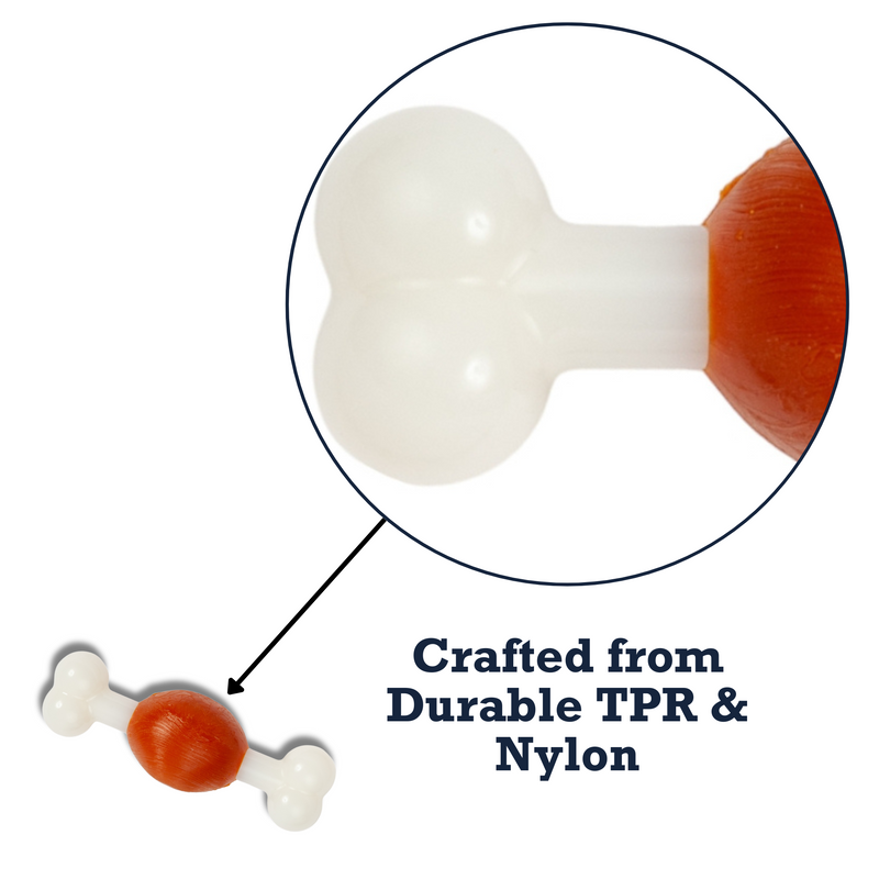 TPR-Nylon Dog Bone Chew Toy Beef Flavored for Small Breeds