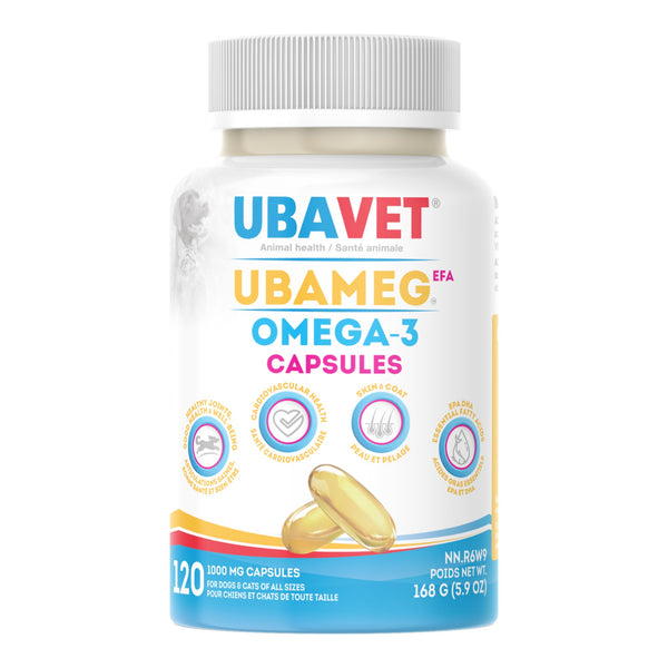 UBAVET Ubameg EFA Omega-3 Fatty Acid Capsules for Dogs (120 caps)