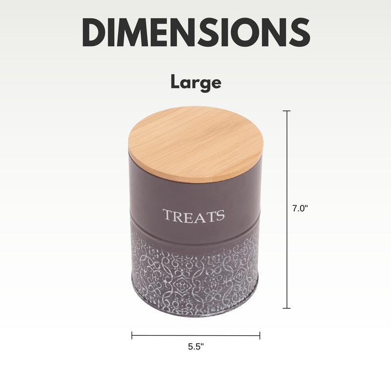 Set of 2 Pet Treat Storage Canister - Volcanic Gray & White