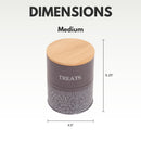 Set of 2 Pet Treat Storage Canister - Volcanic Gray & White