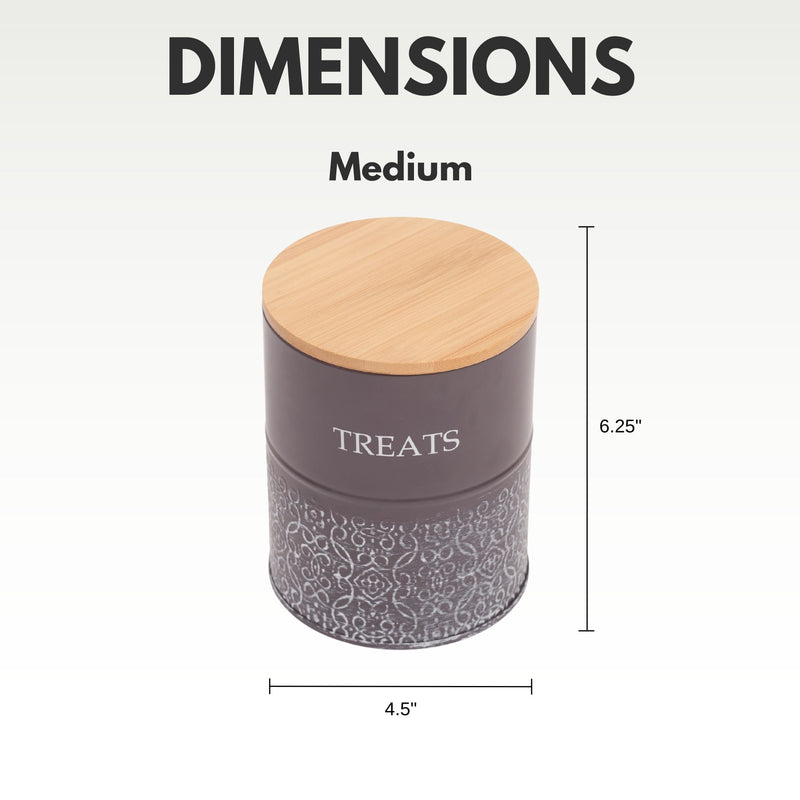 Set of 2 Pet Treat Storage Canister - Volcanic Gray & White