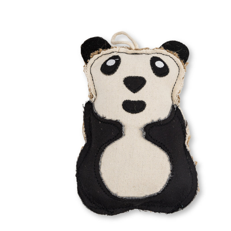 Sustainable Panda-Shaped Canvas & Jute Chew Toy for Dogs