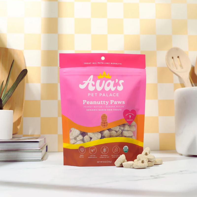 Ava's Pet Palace Organic Baked Dog Treats - Peanutty Paws