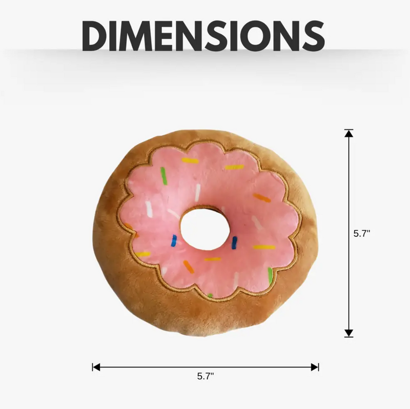 Strawberry Donut Plush Dog Toy