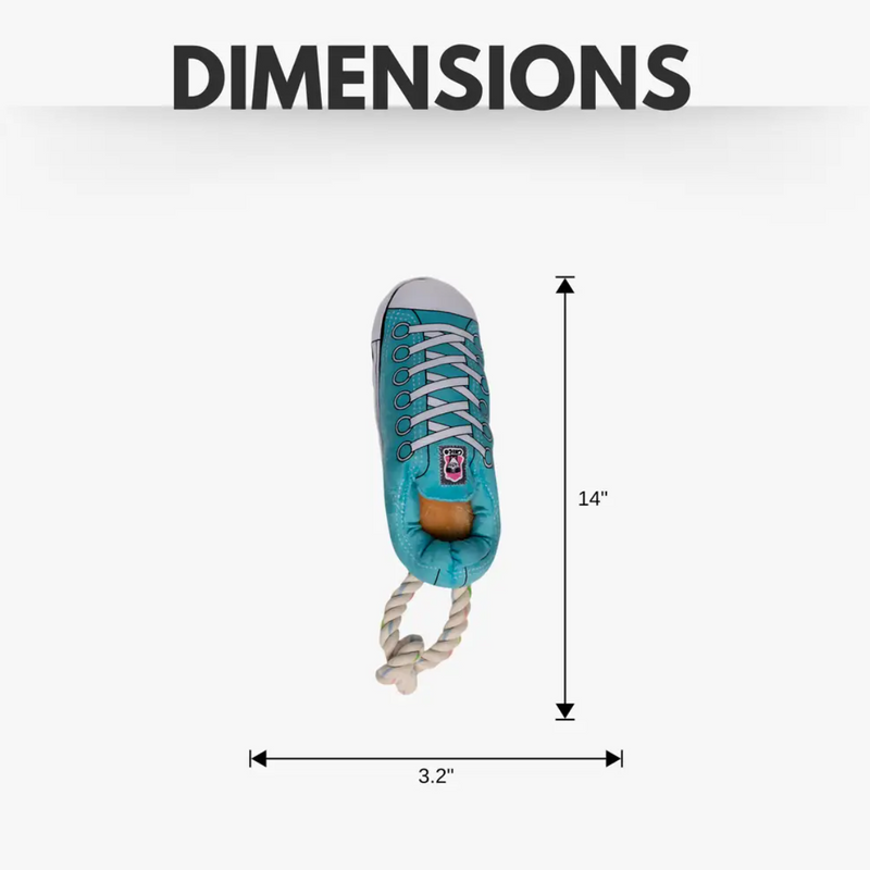 Squeaking Comfort Plush Sneaker Dog Toy Set (Pink and Blue)