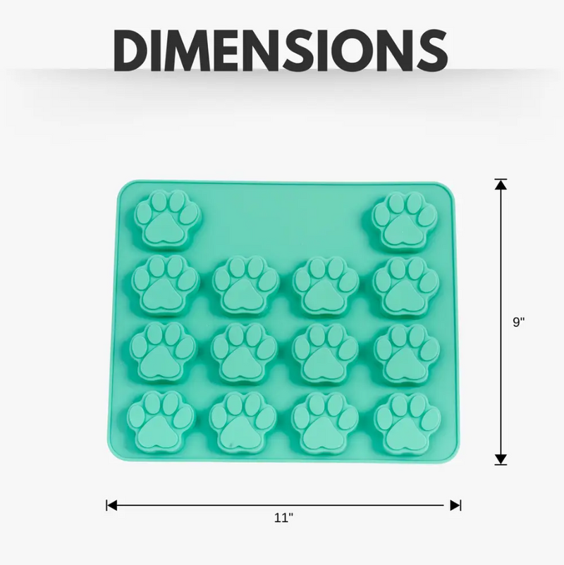 Paw Print 3-in-1 Silicone Baking Dog Treat Tray - Food Grade