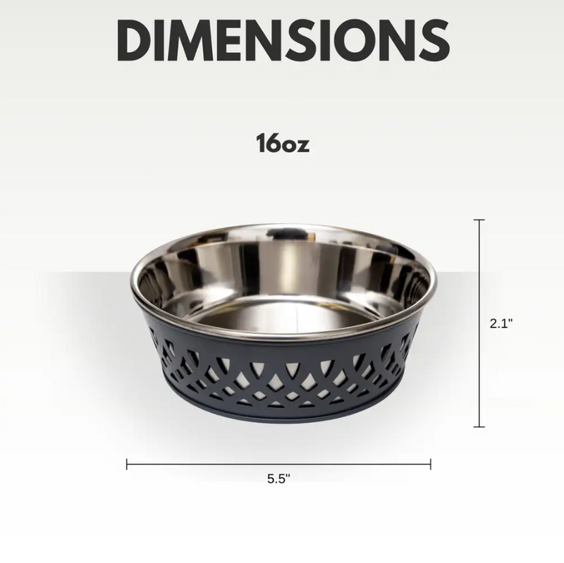 Eco-friendly Stainless Steel Farmhouse Dog Bowl - Gray