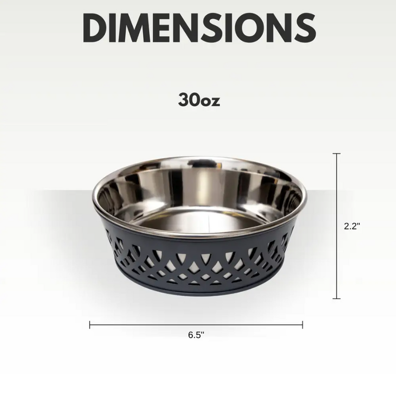 Eco-friendly Stainless Steel Farmhouse Dog Bowl - Gray