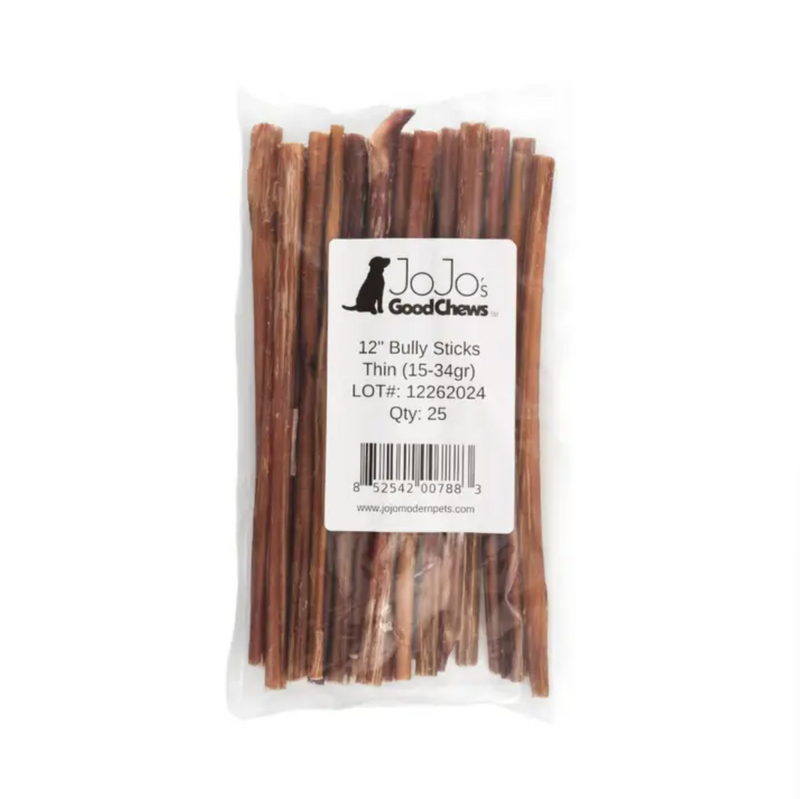 12” Thin Beef Bully Sticks for Dogs – All-Natural, Single Ingredient Chews