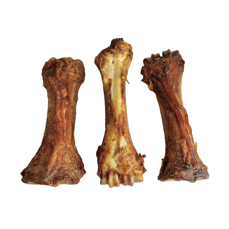 8-Inch Smoked Beef Shin Bones - 100% Natural, Nutrient-Rich Dog Chews for Dental Health, Long-Lasting & Digestible, Sourced from Free-Range, Grass-Fed Cattle, 3-Pack
