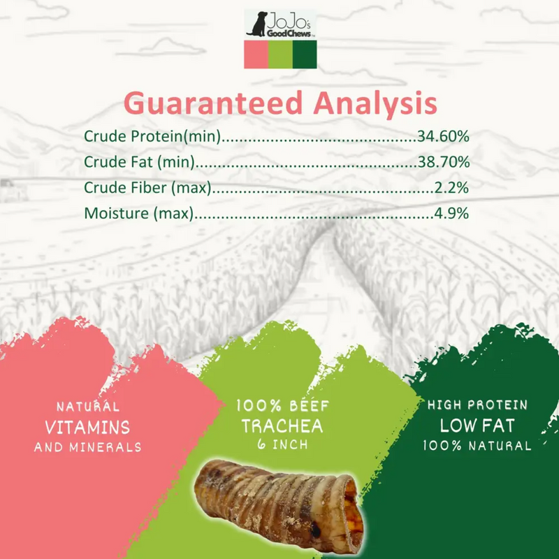 6" Beef Trachea Dog Treat - All-Natural Dog Chews (25/case)
