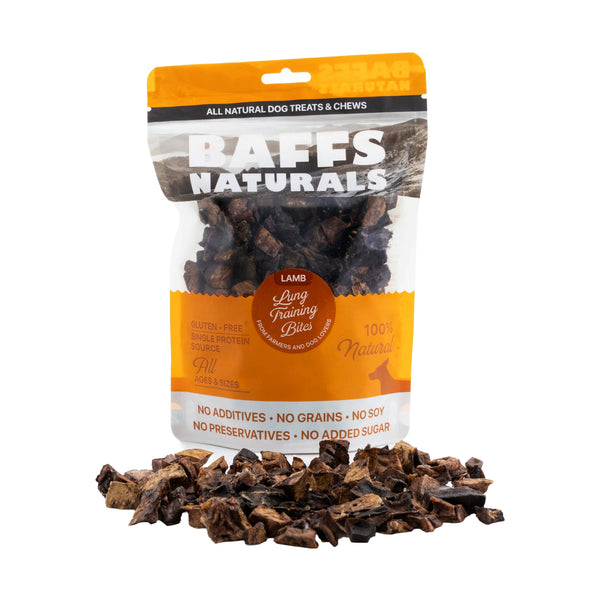 BAFFS NATURALS Lamb Lung Training Bites – All-Natural, Protein-Packed Dog Treats