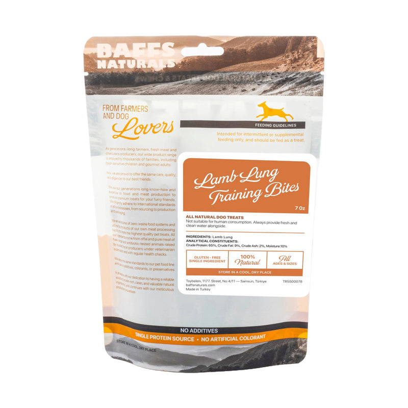 BAFFS NATURALS Lamb Lung Training Bites – All-Natural, Protein-Packed Dog Treats