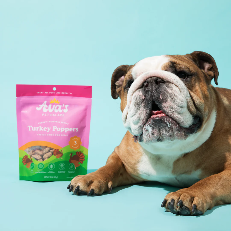 Ava's Pet Palace Freeze Dried Dog Treats - Turkey Poppers