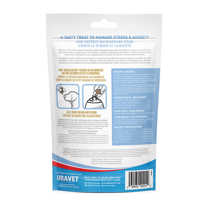 UBAVET UBACALM Calming Soft Chews for Dogs & Cats
