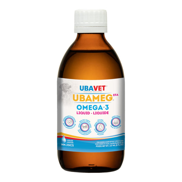 UBAVET Ubameg Omega-3 Fatty Acid Liquid for Dogs & Cats (8 lf oz / 237ml)