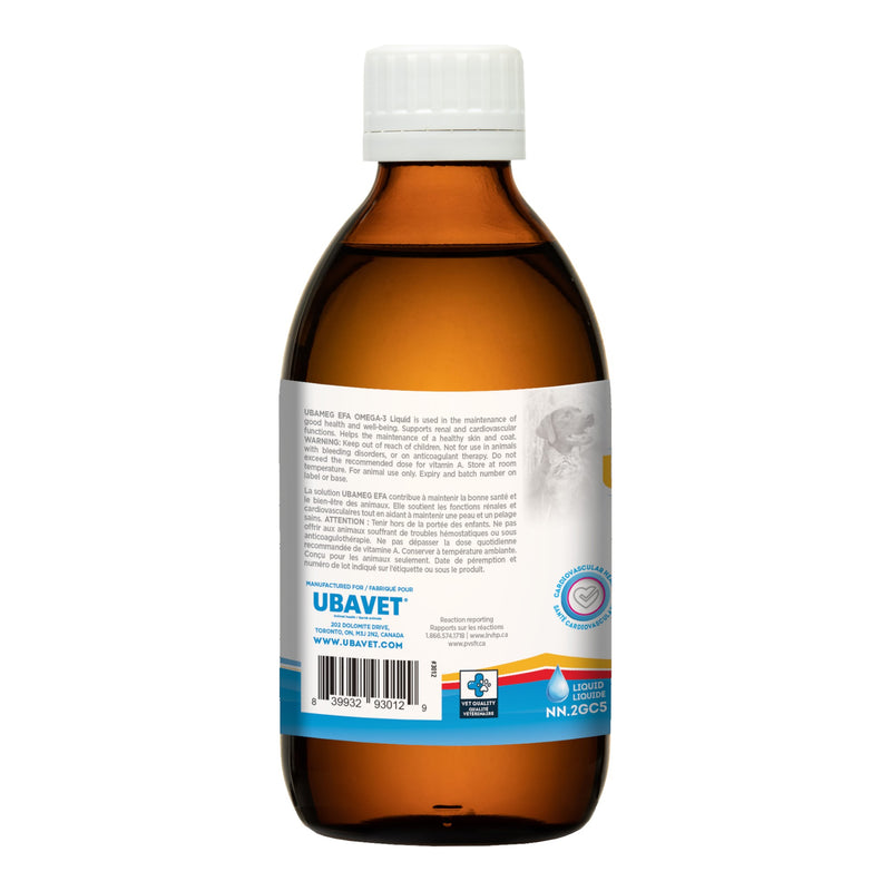 UBAVET Ubameg Omega-3 Fatty Acid Liquid for Dogs & Cats (8 lf oz / 237ml)